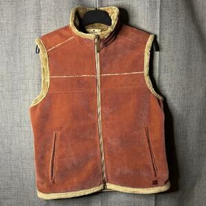 Vintage Woolrich Womens Cinnamon Faux Fur Lined Corduroy Vest Size Medium